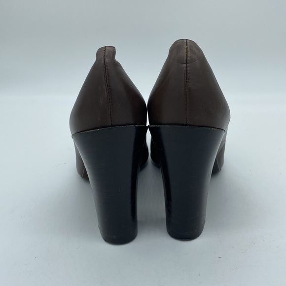 Michael Kors Slip On Heels Loafers Brown Leather Womens Size 6.5 - Picture 3 of 16